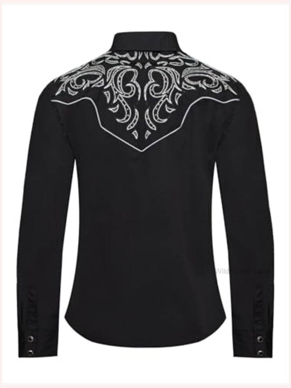 Western Embroidered Button Down Shirt with Diamond Studs Long Sleeve Women - Picture 2 of 3